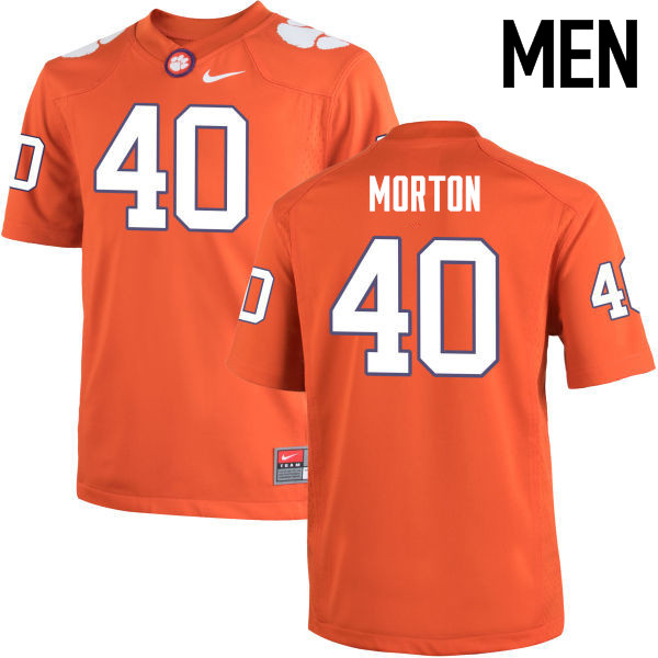 Men Clemson Tigers #40 Hall Morton College Football Jerseys-Orange - Click Image to Close